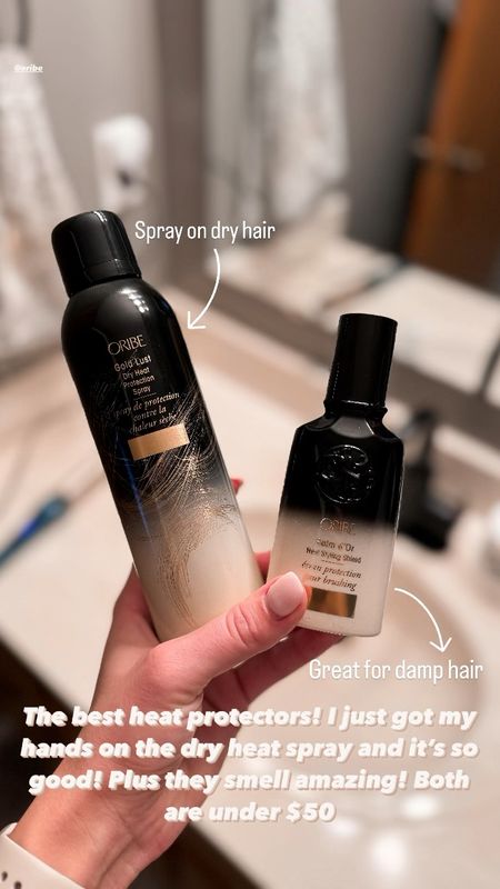 Holy grail heat protectors! Dry heat spray works great on dry hair, heat styling shield is great for damp hair. 

Both under $50! 

#LTKfindsunder50 #LTKstyletip #LTKbeauty