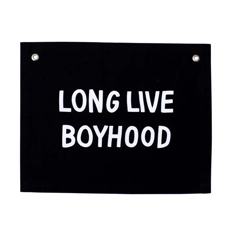 Long Live Boyhood Banner Black  Canvas Wall Flag  Wall Art | Etsy | Etsy (US)