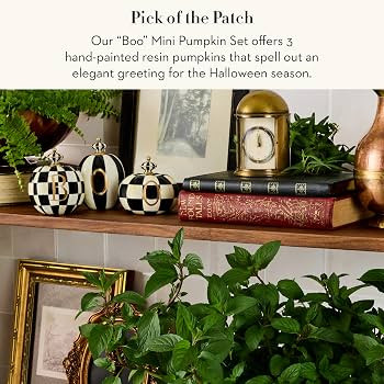 MACKENZIE-CHILDS Resin Pumpkins Set, Mini, \u201cBoo\u201d | Amazon (US)