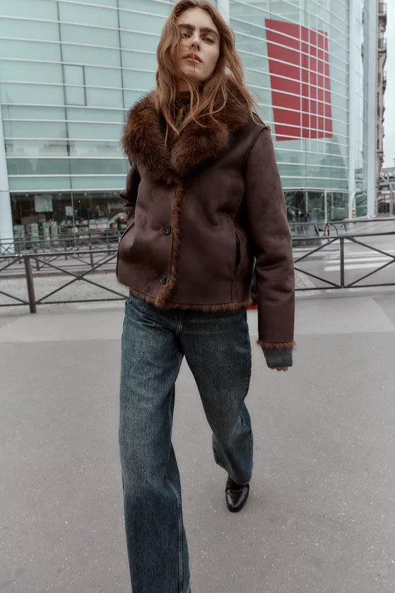 REVERSIBLE DOUBLE FACED FAUX FUR JACKET | Zara US