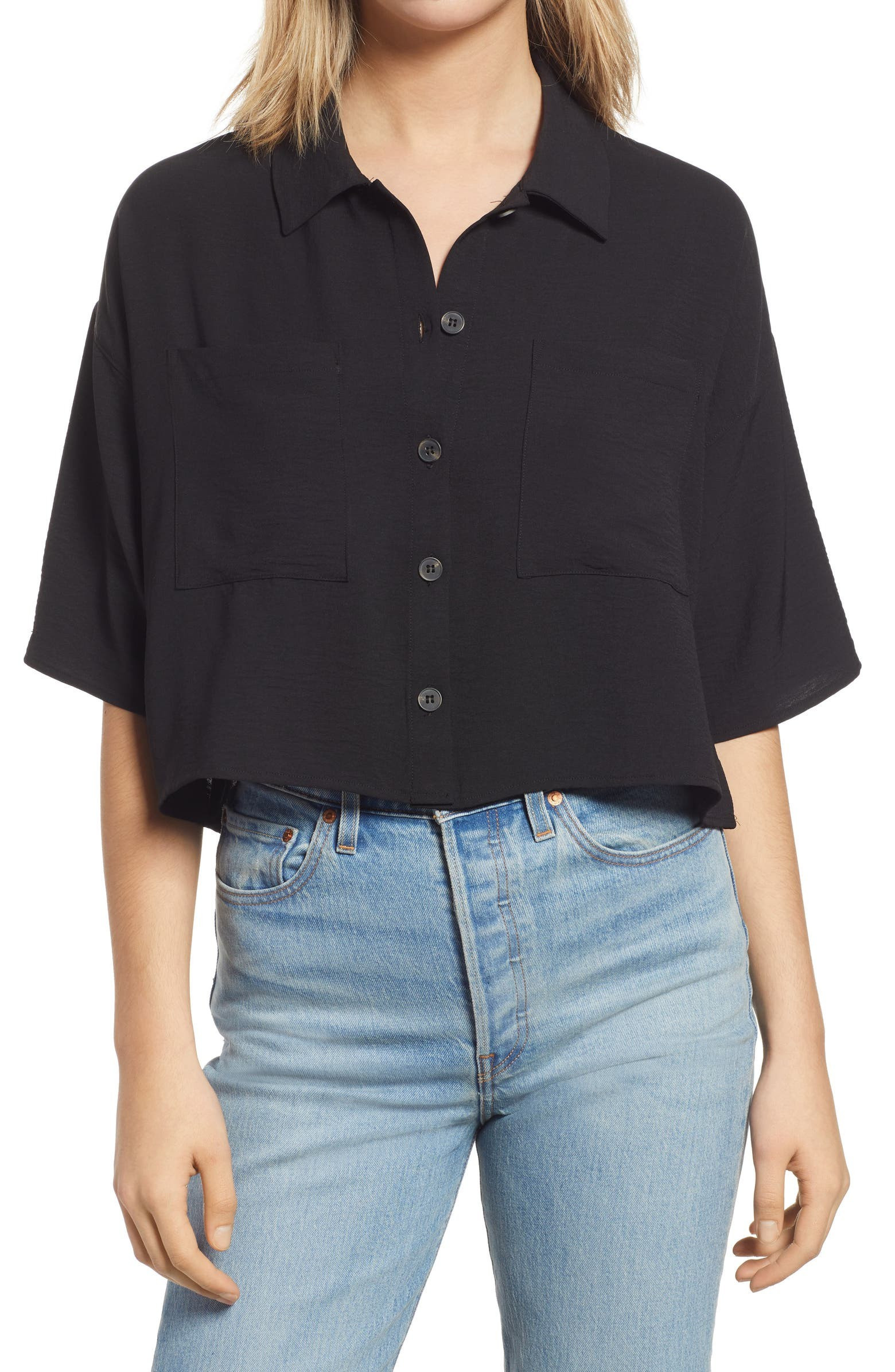Good Luck Gem Crop Camp Shirt | Nordstrom | Nordstrom