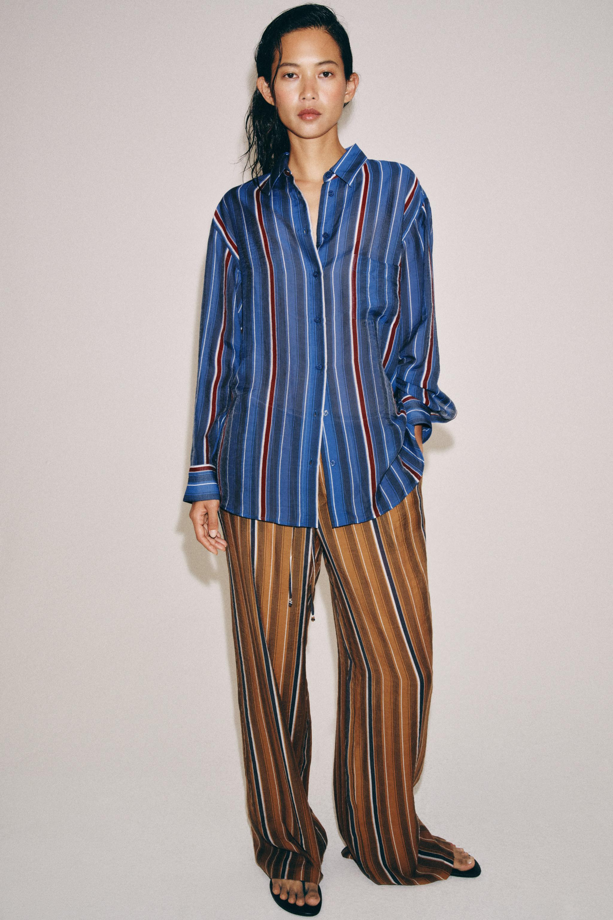 ZW COLLECTION STRIPED PAJAMA PANTS | Zara US