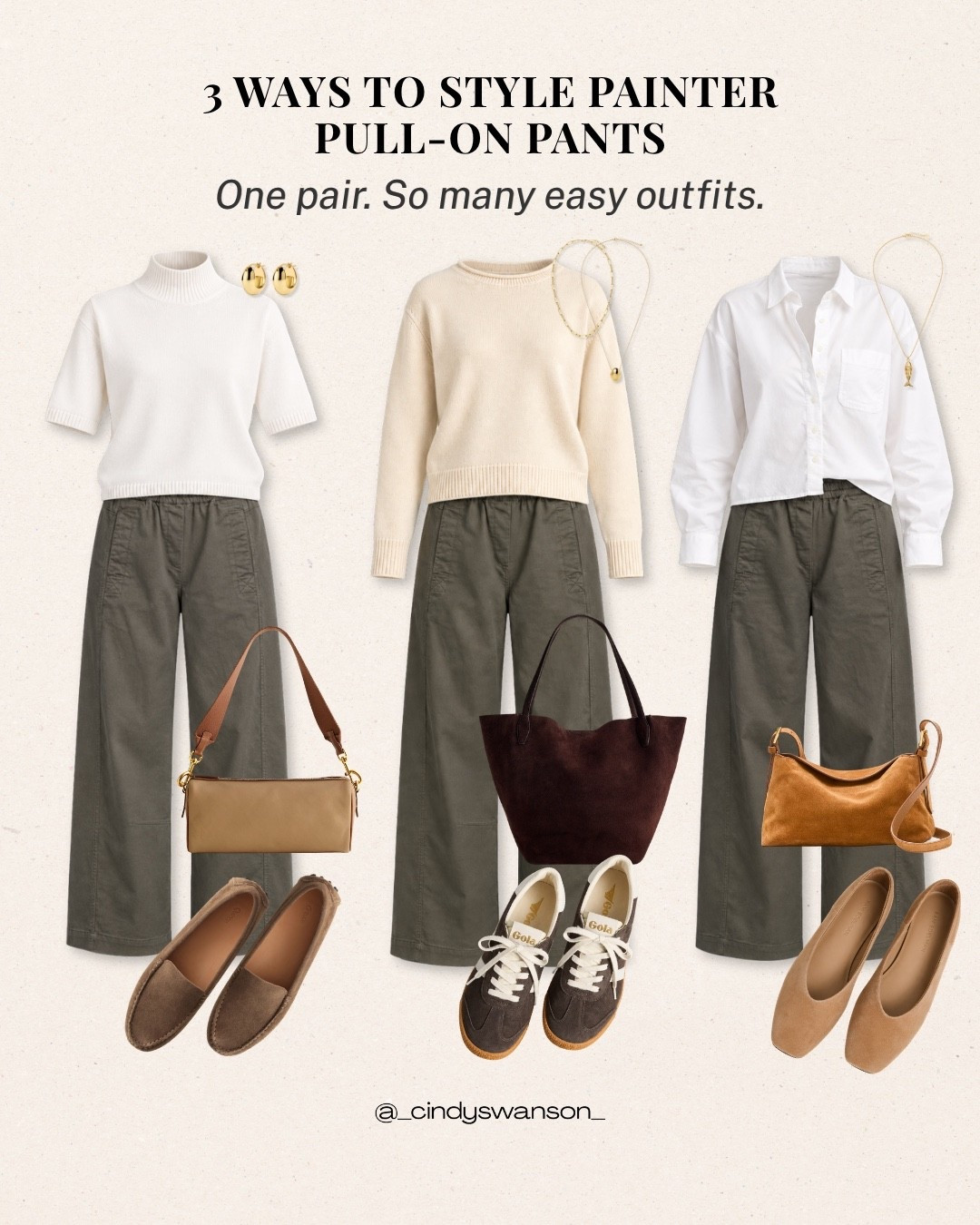 These painter pull-on pants are such an easy foundation for a polished everyday outfit. I love how the olive color works with creamy knits, a crisp white shirt, and both loafers and sneakers, so many options from one comfortable-looking pair.

#LTKootd #LTKgrwm #LTKSeasonal