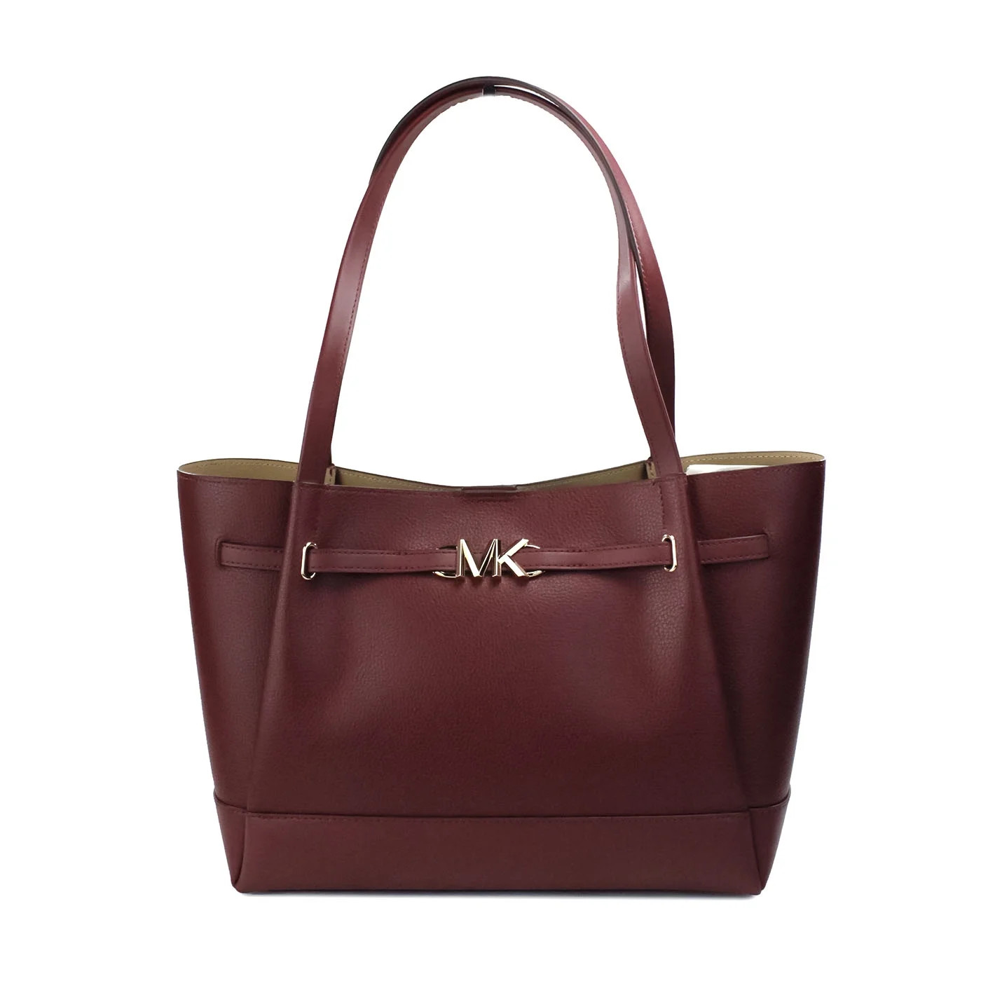 Michael Kors Reed Large Dark Cherry Leather Belted Tote Shoulder Bag Purse | Walmart (US)