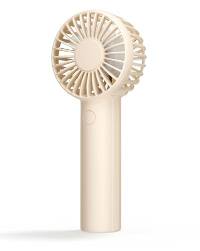 Edvision Mini Handheld Fan, Powerful Portable Fan 3 Speeds, USB Rechargeable Small Hand Fan, Personal Fan Battery Operated, Cute Design Makeup Eyelash Fan for Stylish Girls Women Kids Outdoor, Beige | Amazon (US)