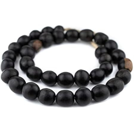 TheBeadChest Charcoal Black Recycled Glass Beads 18mm Ghana African Sea Glass Round Large Hole 28... | Amazon (US)