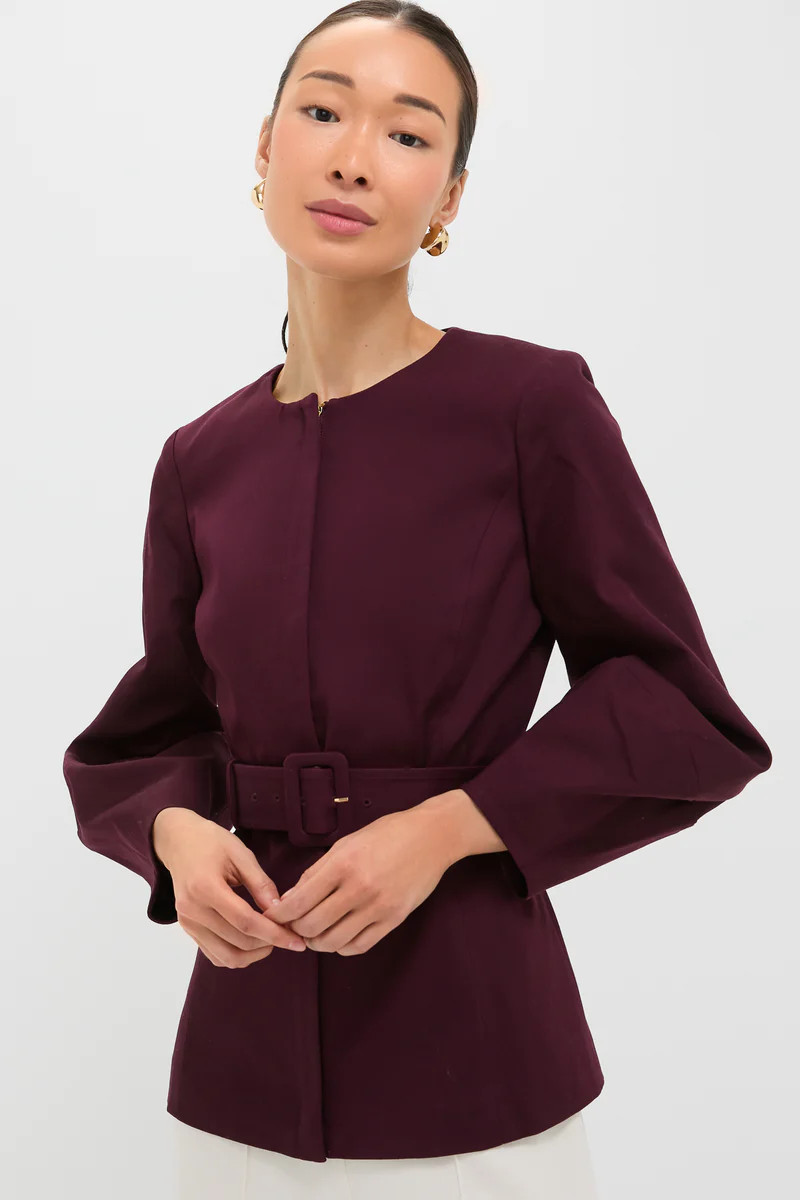 Oxblood Long Sleeve Structured Rhoda Tunic Top | Tuckernuck (US)