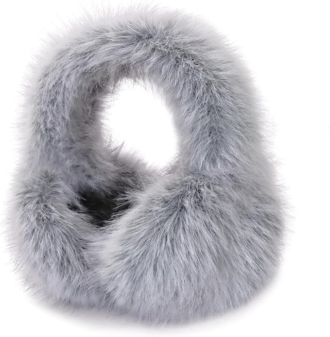 Winter Women Earmuffs Foldable Furry Ear Muffs Warm Fuzzy Ear Warmers Plush Faux Fur Ear Covers f... | Amazon (US)