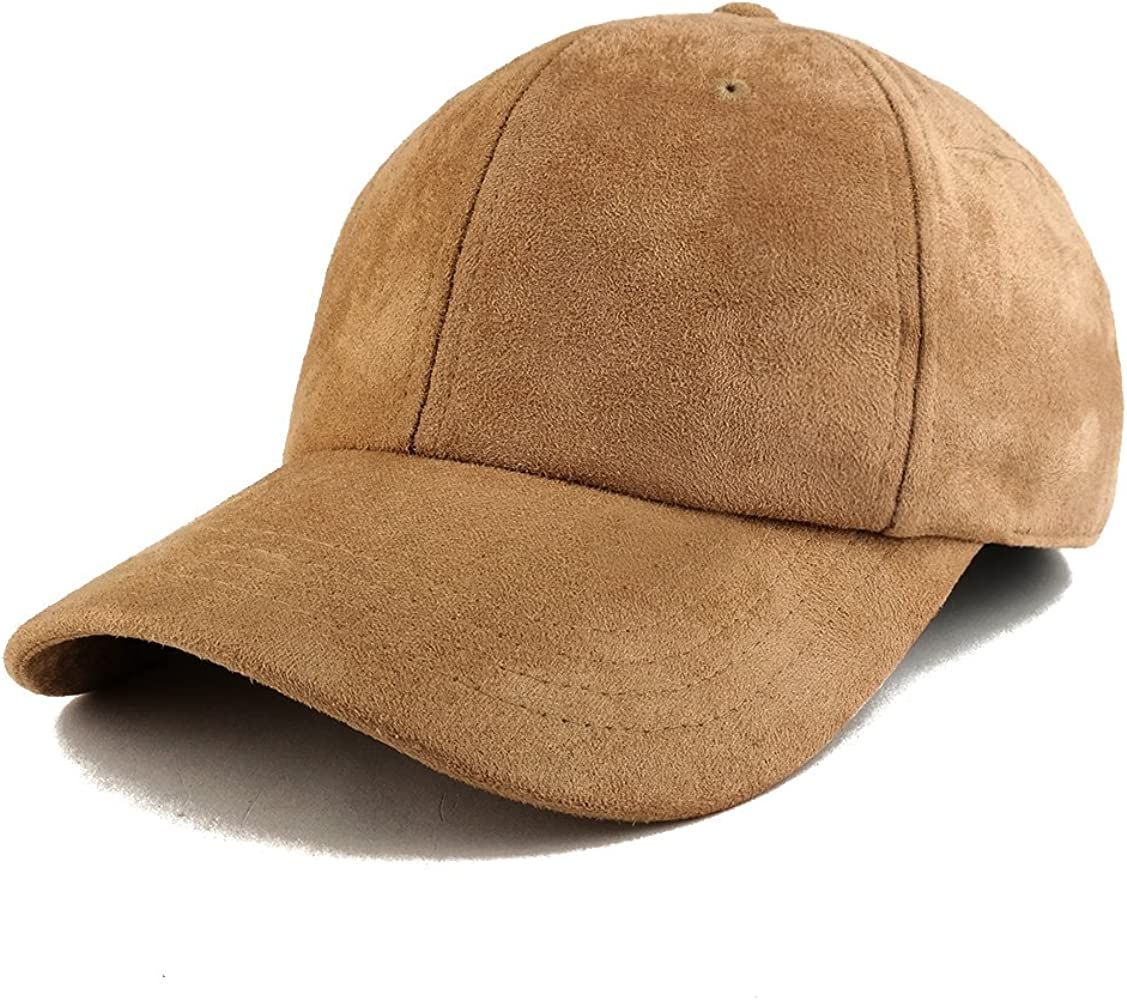 Trendy Apparel Shop Plain Faux Suede Leather Adjustable Structured Baseball Cap | Amazon (US)