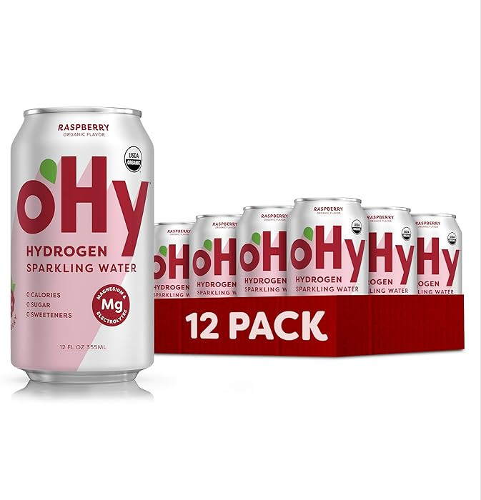 oHy Hydrogen Sparkling Water – Magnesium & Antioxidant Hydration, Zero Sugar, Zero Calories, Ra... | Amazon (US)