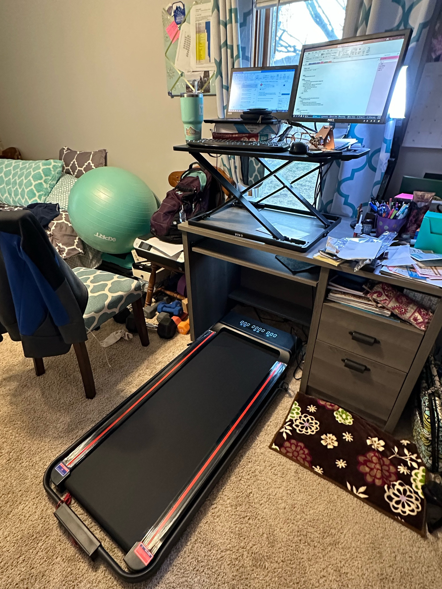 Stand-up desk and treadmill for working from home!!

#LTKhome #LTKfit