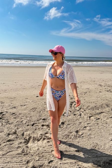 Amazon swim floral high waisted runs on the smaller side - wearing small but could have sized up 
Crochet swim cover up Amazon 
Beach outfit 
Beach style 
Free people baseball hat pink 
Krewe sunglasses and Amazon pair that’s similar for less 

#LTKstyletip #LTKswim #LTKfindsunder50

#LTKSwim #LTKStyleTip #LTKFindsUnder50