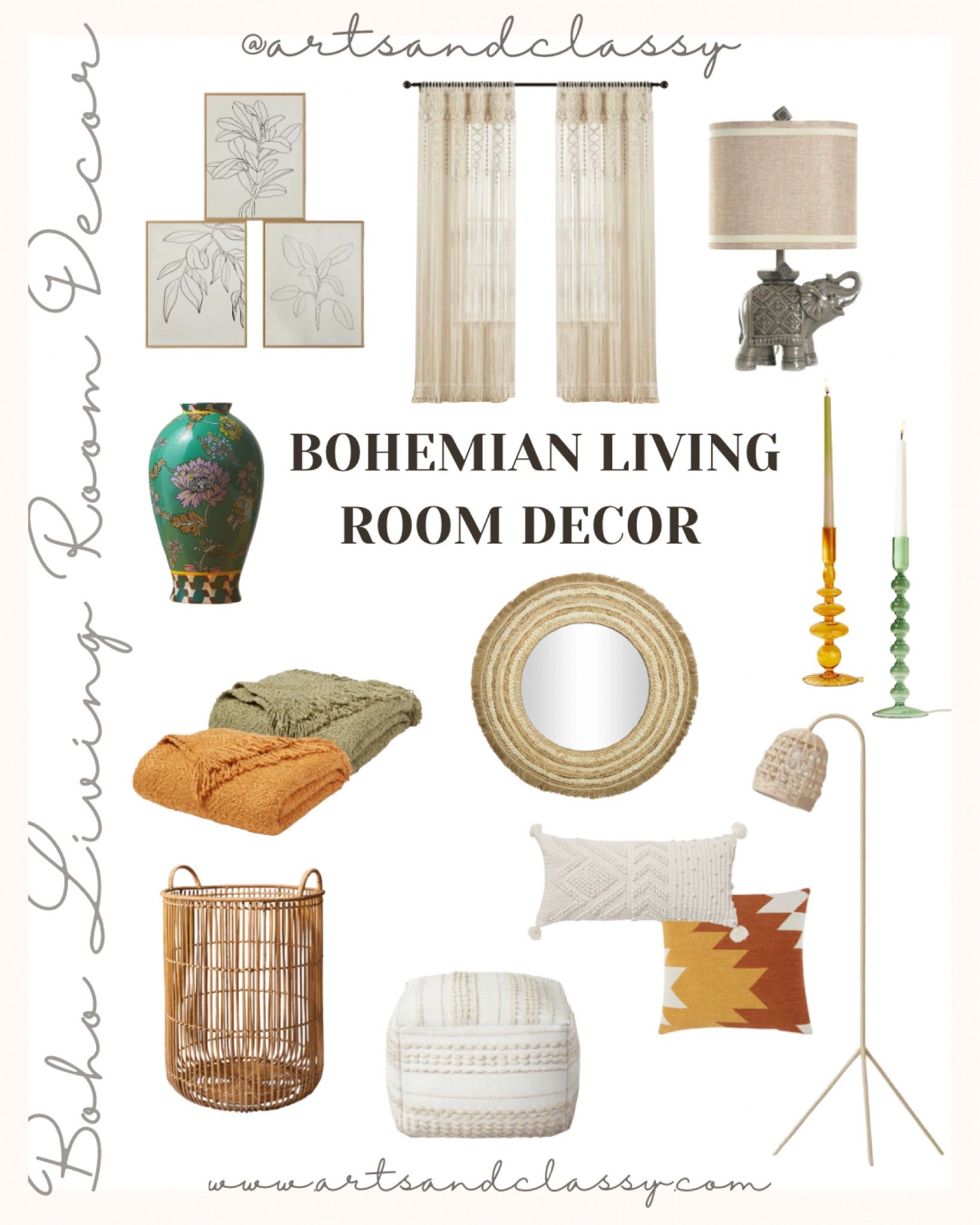 Living room decor with all the boho vibes. Create a cozy and eclectic bohemian living room space with these home decor finds!

#LTKFind #LTKunder100 #LTKhome