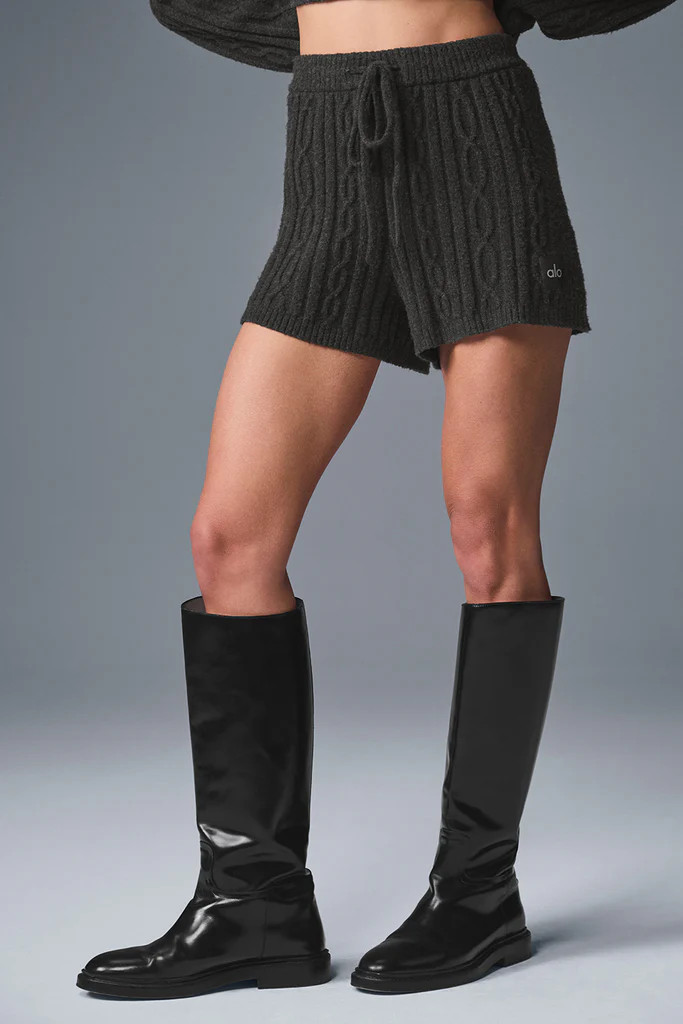 Cable Knit Winter Bliss Short - Dark Heather Grey | Alo Yoga (US)