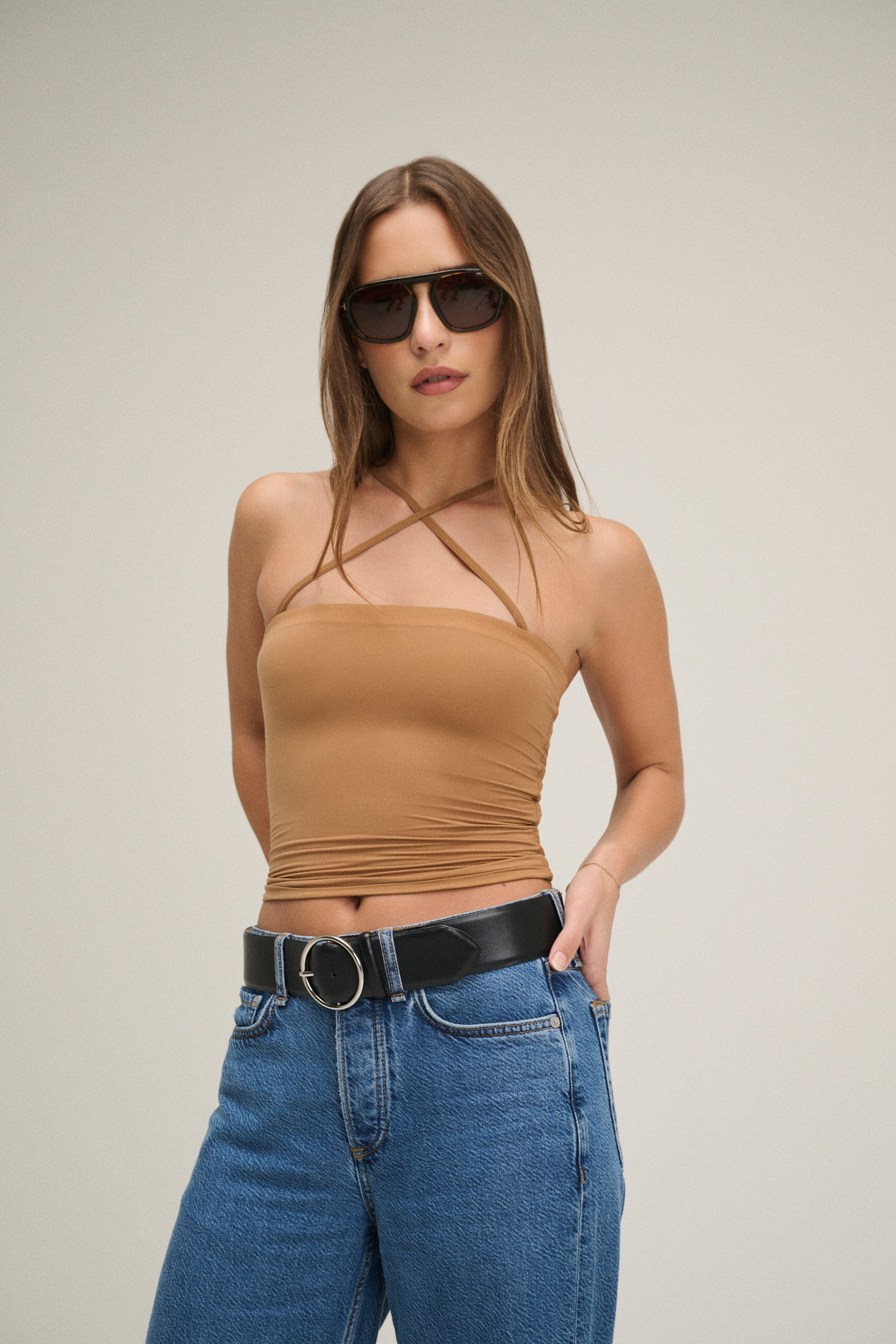 Cross Top - Camel | Cham