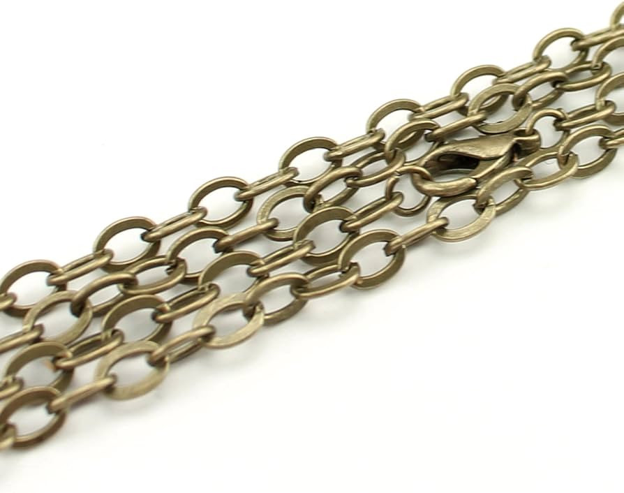 CleverDelights 5x7mm Cable Chain Necklaces - Antique Bronze Color - 5 Pack - 24 Inch Length | Amazon (US)