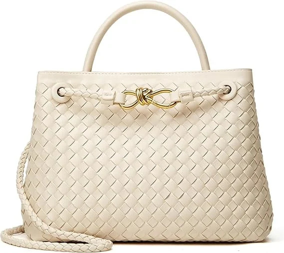 Woven Bags for Women Crossbody Handbag: Vegan Leather Small Tote Purse - Trendy Shoulder Handbags... | Walmart (US)