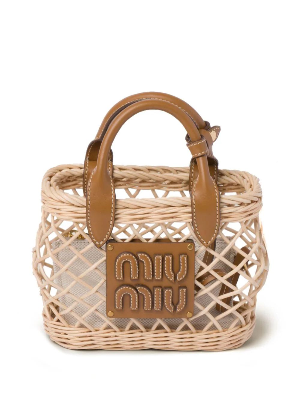 Miu Miu Woven Basket Tote Bag - Farfetch | Farfetch Global