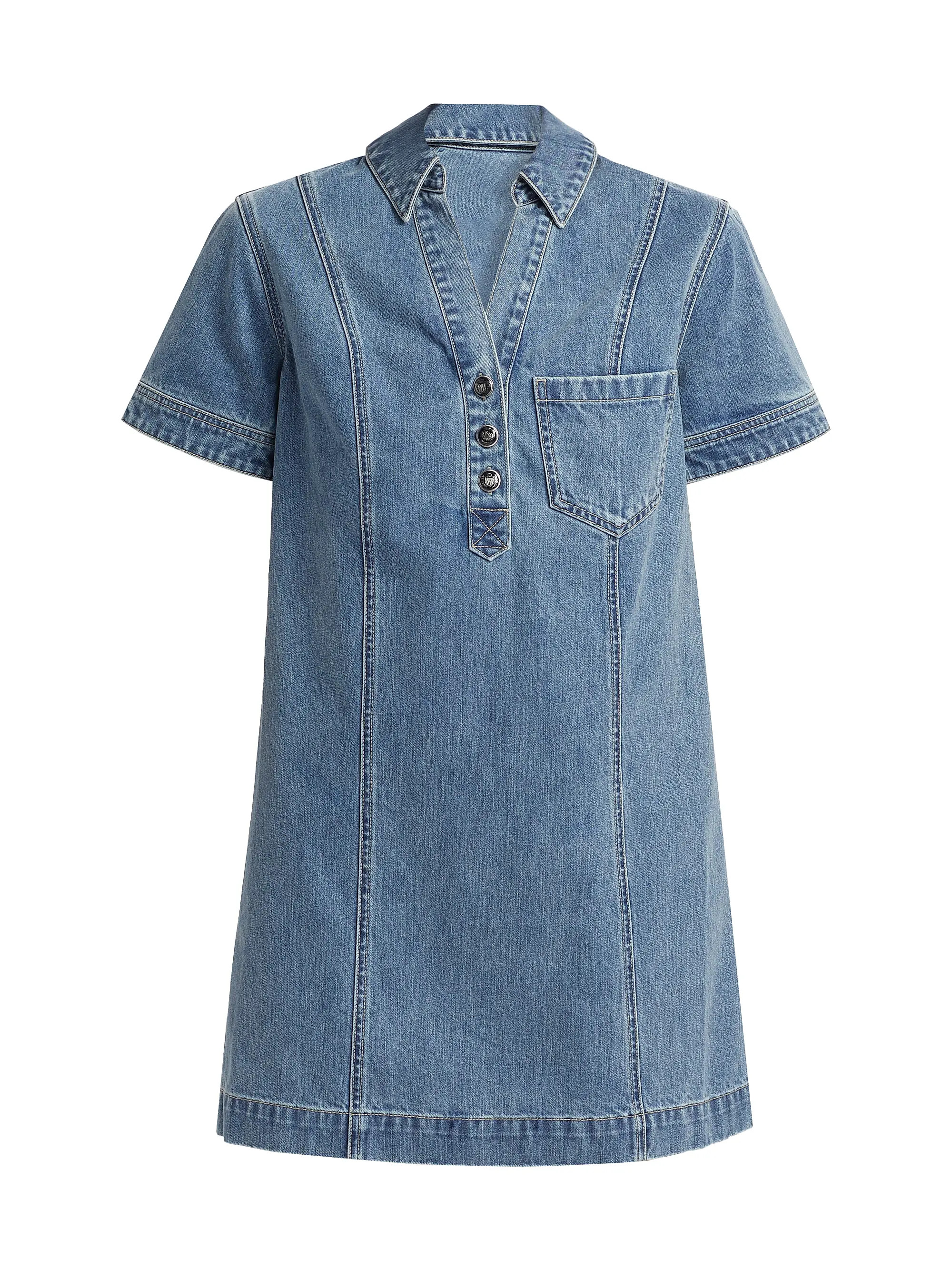 Otto Denim Polo Minidress | Saks Fifth Avenue