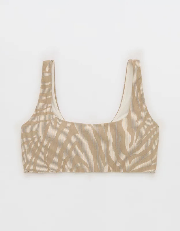 OFFLINE By Aerie Jacquard Stripe Rib Classic Sports Bra | Aerie