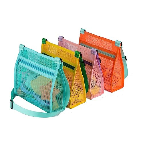 MUYIZI Shell Bags for Beach - Mesh Shell Collecting Bags for Kids, Picking Up Shells | Amazon (US)