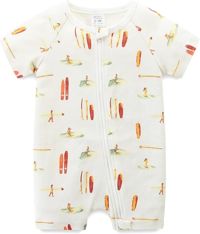 Gender Neutral Baby Clothes Cotton Short Sleeve Pants Double Zipper Footless Coming Home Outfit B... | Amazon (US)