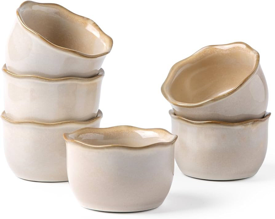 AmorArc Ceramic Ramekins 8 oz, Small Oven Safe Baking Dishes for Creme Brulee, Lava Cakes, Puddin... | Amazon (US)