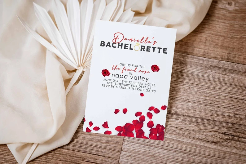 Final Rose Bachelorette Itinerary, Bachelorette Invitation Template, Bachelorette Digital Downloa... | Etsy (US)
