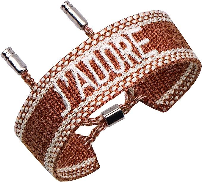 GMSUNNY Woven Friendship Wrap Bracelets Preppy Bracelets Knitted Word Bracelets for Women Girls | Amazon (US)