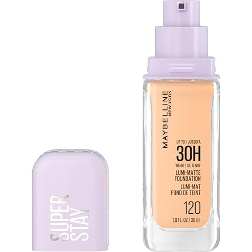 Maybelline Super Stay Lumi-Matte Foundation, Lightweight and Buildable Full Coverage Foundation Makeup For Up To 30HR Wear, 120, 1 Count | Amazon (US)
