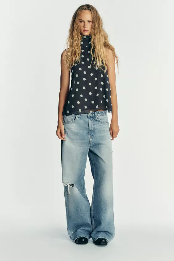 POLKA DOT HALTER TOP | Zara UK