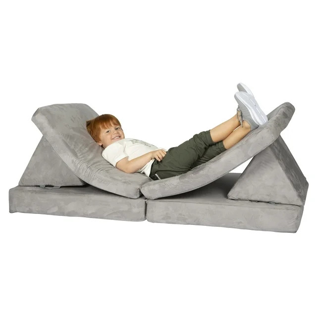 Huddle Customizable Kids Play Foam Couch, Grey, 4 Pieces, for Toddlers Ages 2+ - Walmart.com | Walmart (US)