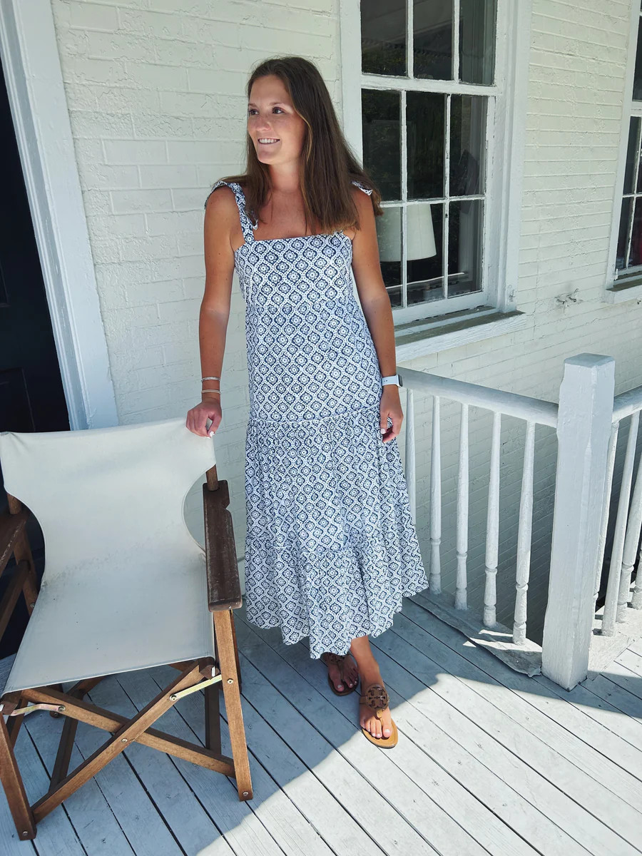 Electra Maxi Dress Blue Forget Me Nots | Madison Mathews