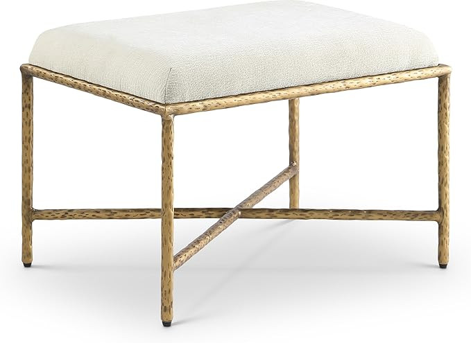 Meridian Furniture 22061Cream Valley Collection Modern | Contemporary Bench with Soft Cream Cheni... | Amazon (US)