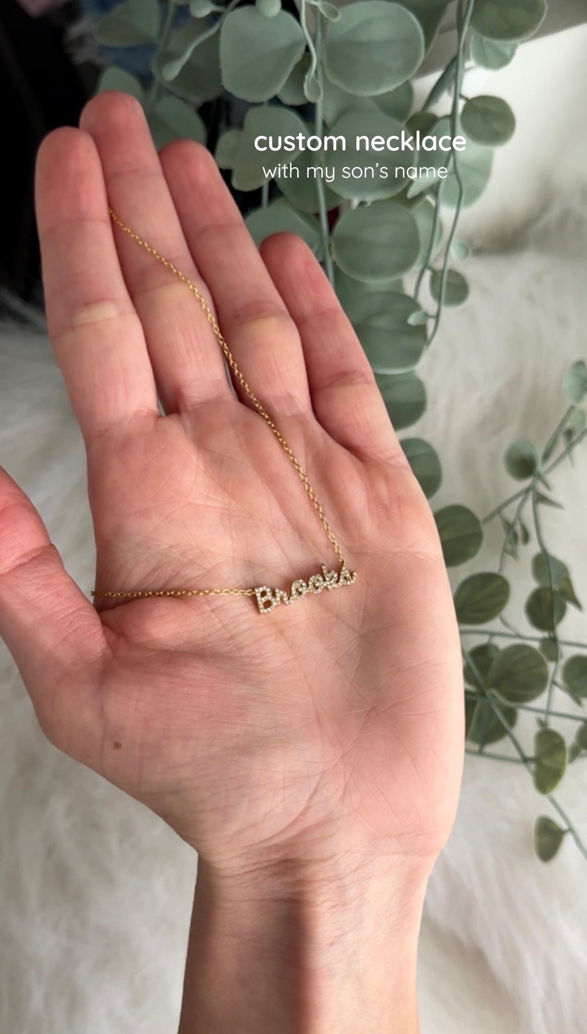 Mother’s Day gift idea ‼️ Baublebar custom necklace from TikTok video. I got my son’s name on it. Makes for a great gift idea for your S/O, or for new mama’s. Details below👇🏼

Nameplate color: Gold/Pavé 
Style: Small 
Font: Script 

Gift ideas for mom, gift ideas for women, custom necklace 

#LTKFamily #LTKStyleTip #LTKFindsUnder100