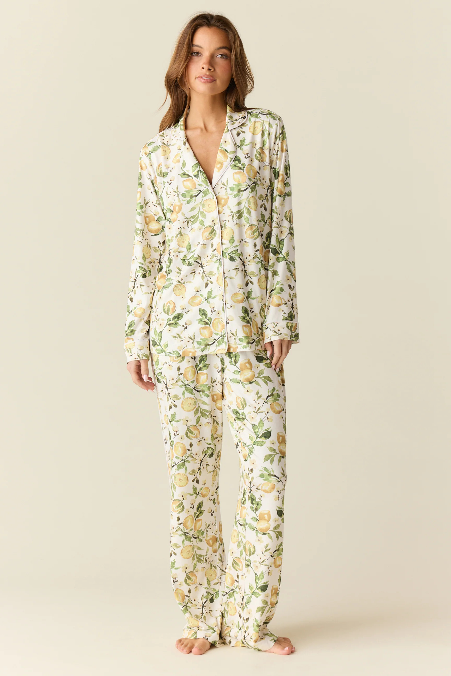 Winter Cloud Jersey PJ Set in Lemon Verbena | MASONgrey