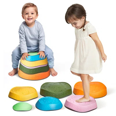 Kids Balance Stepping Stones Sensory Obstacle Course 6 PCS Outdoor Indoor | Wayfair North America