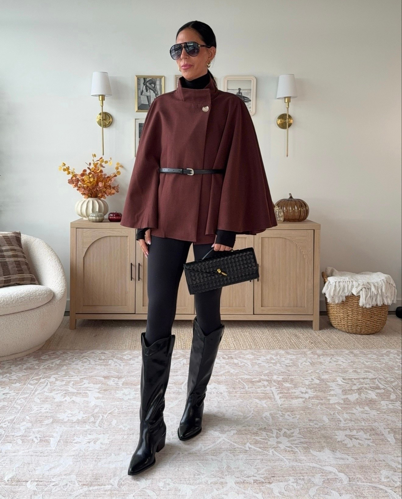 Thanksgiving and fall affordable and comfortable for. The arm movement on this poncho is perfect. Leggings always adds comfort. 
Wearing a small in everything 

#LTKHoliday #LTKU #LTKOver40 