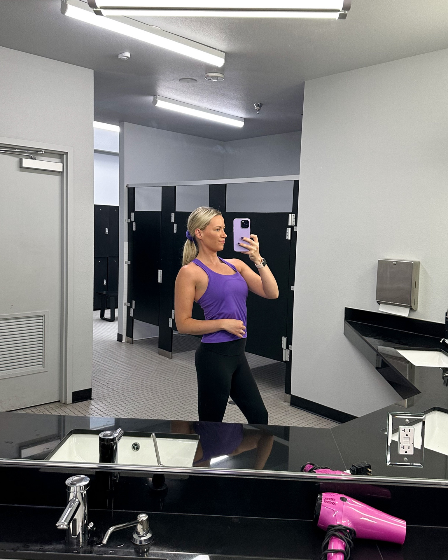 Sports Bra: Atomic Purple, 8
Tank: Atomic Purple, 6
Leggings: Black, 4
Shoes: White, 9.5

Lululemon Swiftly Tank | Lululemon Align Leggings | Workout | Gym | Weightlifting 

#LTKfitness