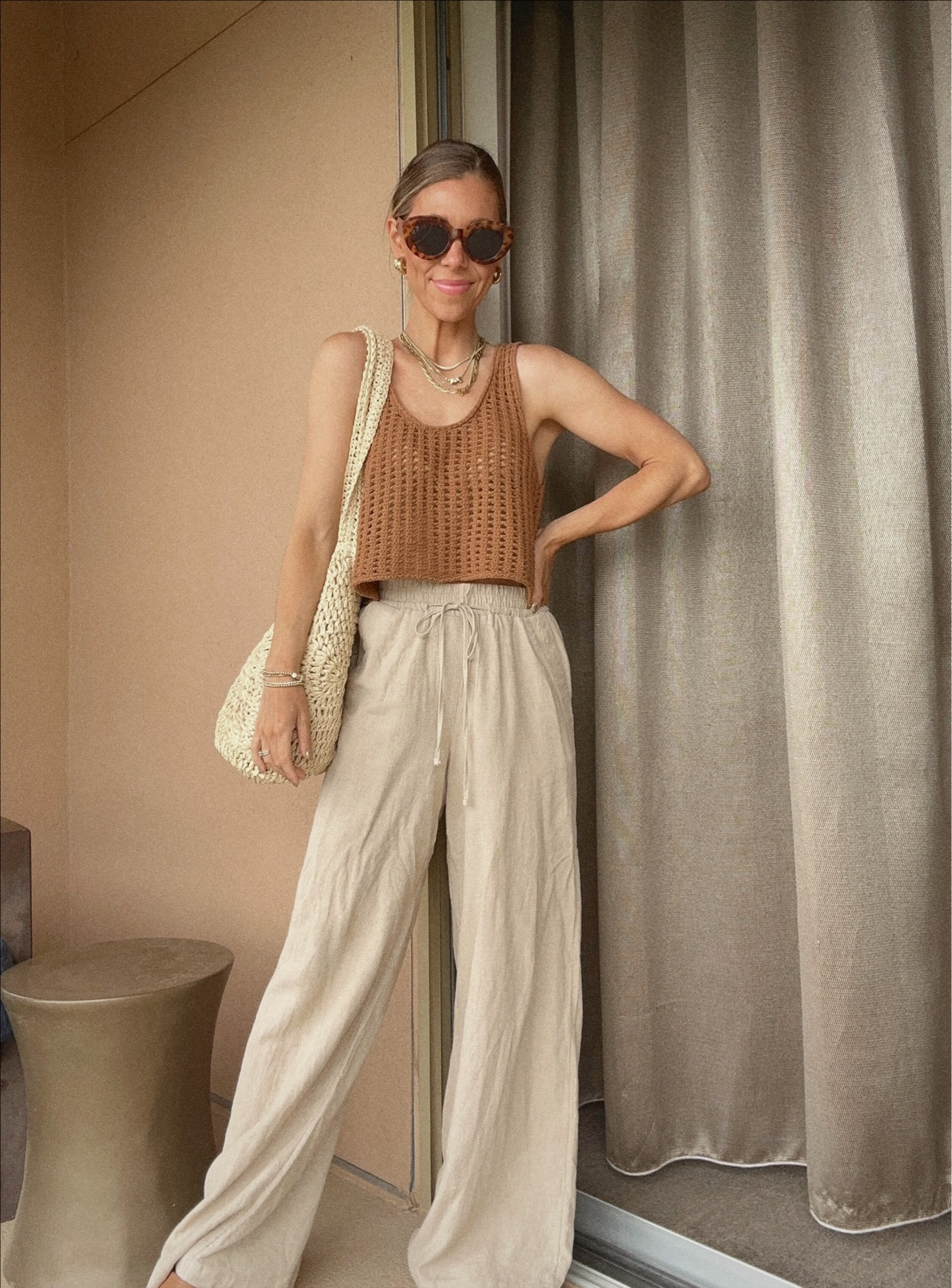 Vacation style! Linen draw string pants and crochet top 

#LTKunder50 #LTKstyletip #LTKtravel
