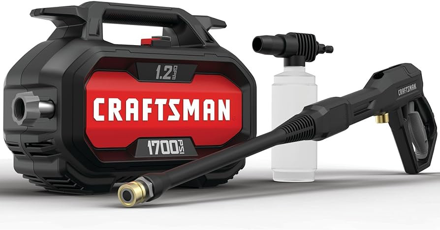 CRAFTSMAN Electric Pressure Washer, Cold Water, 1700-PSI, 1.2-GPM, Corded (CMEPW1700) | Amazon (US)
