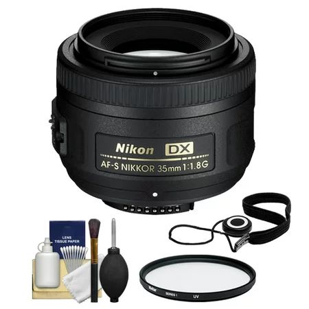 Nikon 35mm F/1.8 G DX AF-S Nikkor Lens + UV Filter + Accessory Kit | Walmart (US)