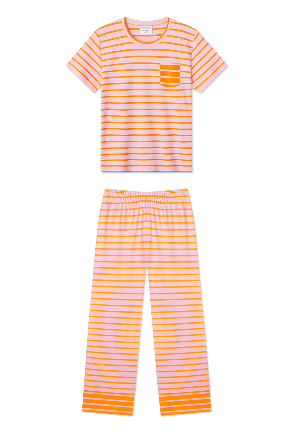 Pima Darby Pants Set in Pomelo Stripe | Lake Pajamas