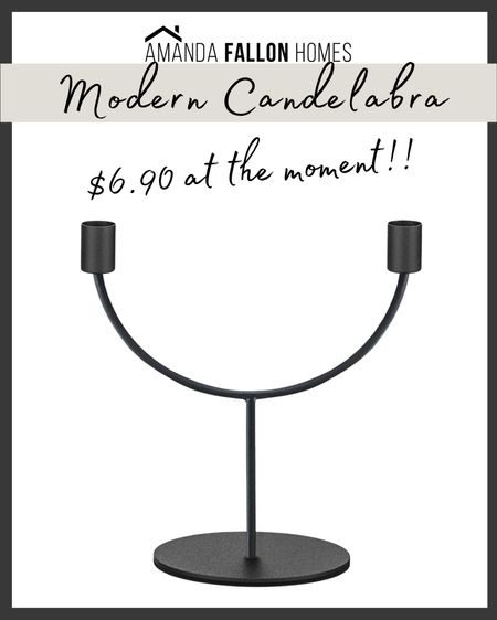 Modern black candelabra only $6.90 at the moment! Run! Tip: This would look so gorgeous any time of year, and also mixed in with your garland for a holiday centerpiece!

Candle holder. Candelabra. Sconce. Taper candle. Black candlesticks.

#amazon #amazonhome

#LTKhome #LTKFind #LTKstyletip