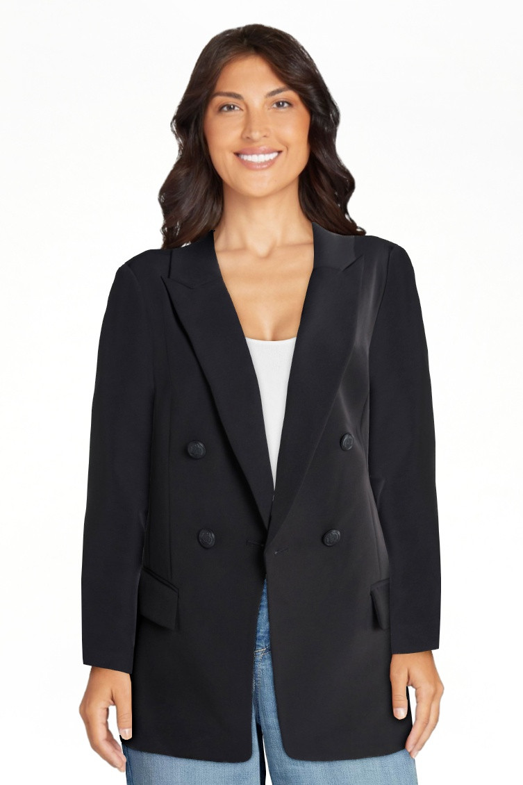 Scoop Women's Slim Fit Double Breasted Blazer, Sizes XS-XXL | Walmart (US)