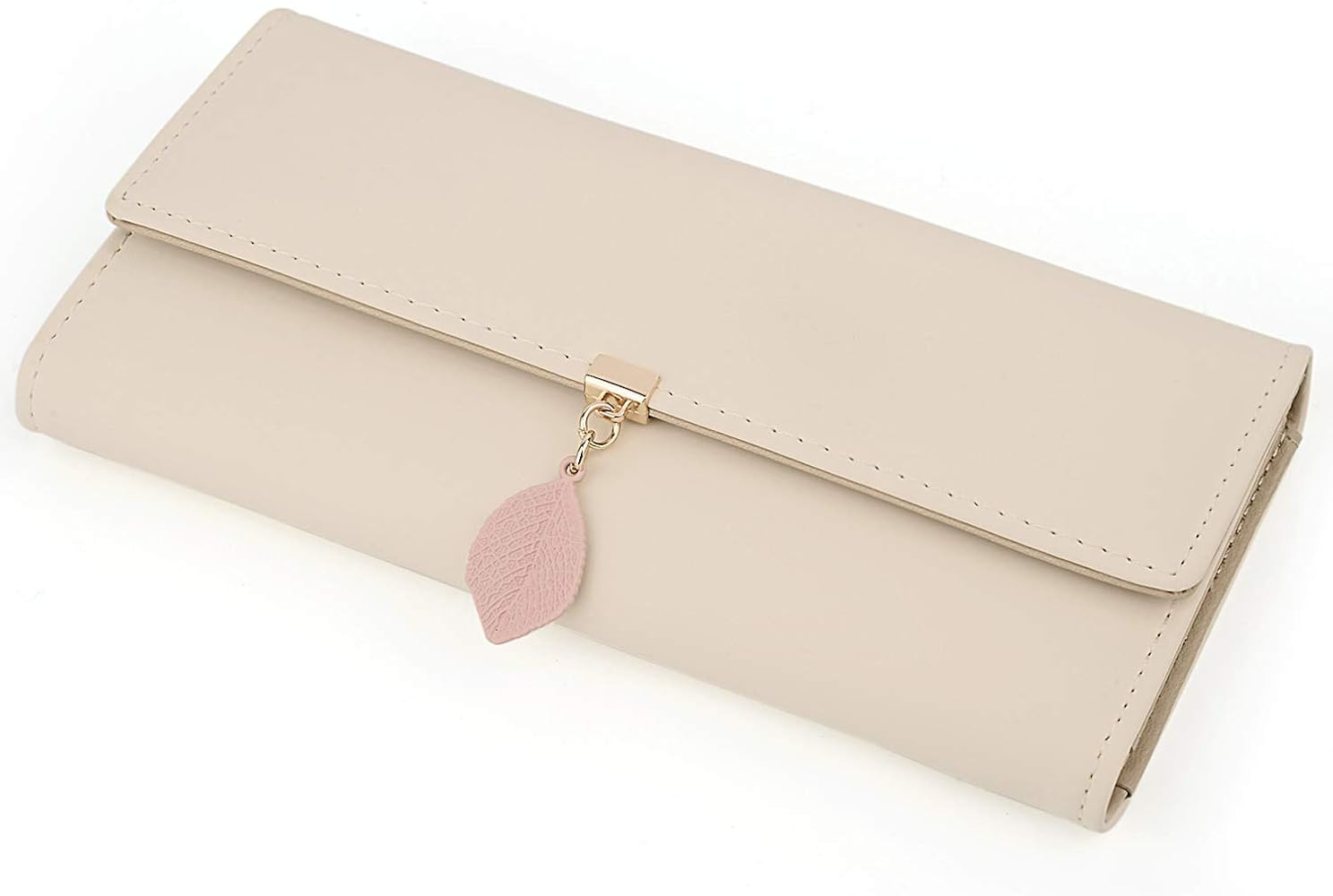 UTO Wallet for Women Leather Vegan RFID Leaf Pendant Card Holder Phone Checkbook Organizer Girls Cut | Amazon (US)