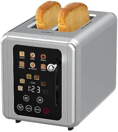 WHALL® Touch Screen Toaster 2 Slice, Stainless Steel Digital Timer Toaster, 6 Bread Types & 6 Sh... | Amazon (US)