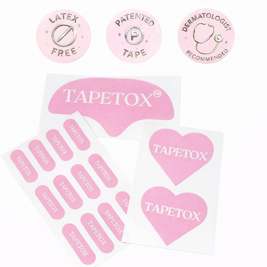 TapeTox Face Tape 3 Piece Set - Wrinkle Patches for Forehead, Crow's Feet & Smile Lines - Collagen Boosting Non-Toxic Breathable Japanese Face Lifting Tape Strips for Overnight Use Facial Mask Smooth | Amazon (US)