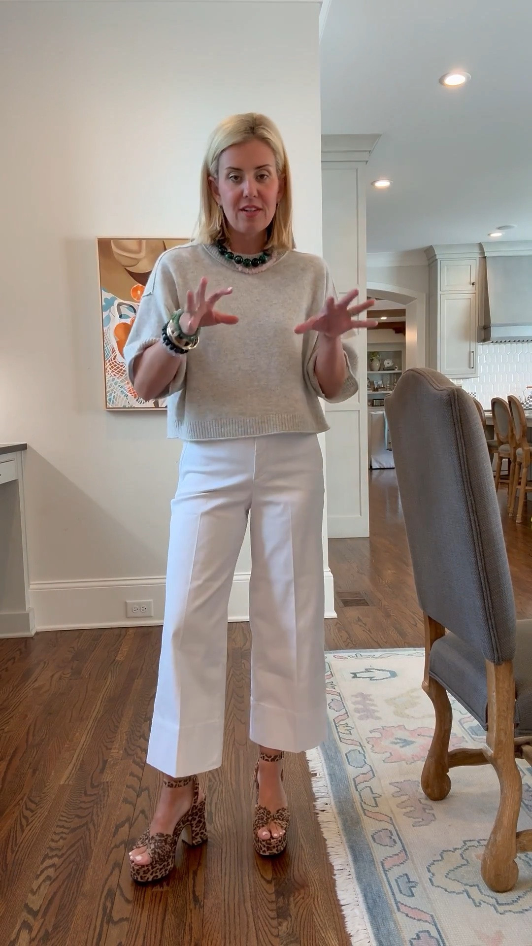 Easy summer to fall look! Love these neutral pieces, and add pops of color in your jewels and shoes. I’m in xs top & pants and 8 heels.

*code Catherine20 at Allie + Bess

#LTKdayinmylife #LTKSeasonal #LTKOver40