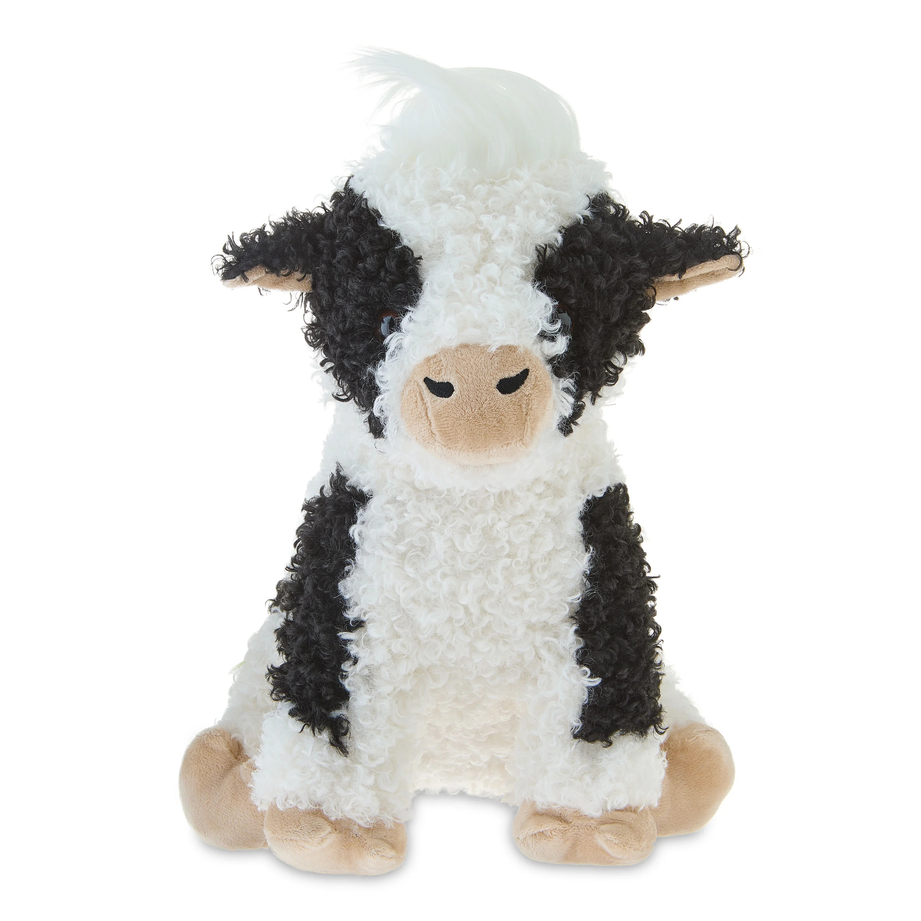 Curly Cow Plush, Black and White, 17.5", Easter by Way To Celebrate | Walmart (US)
